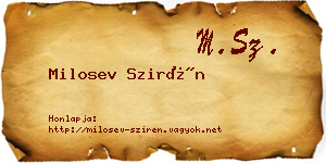 Milosev Szirén névjegykártya